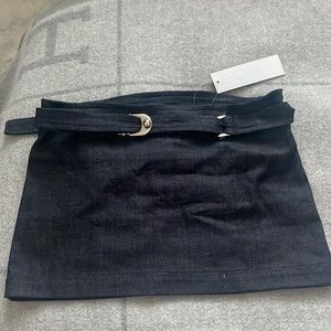 EB Denim Wrap Mini Skirt in Dark Denim in XS
